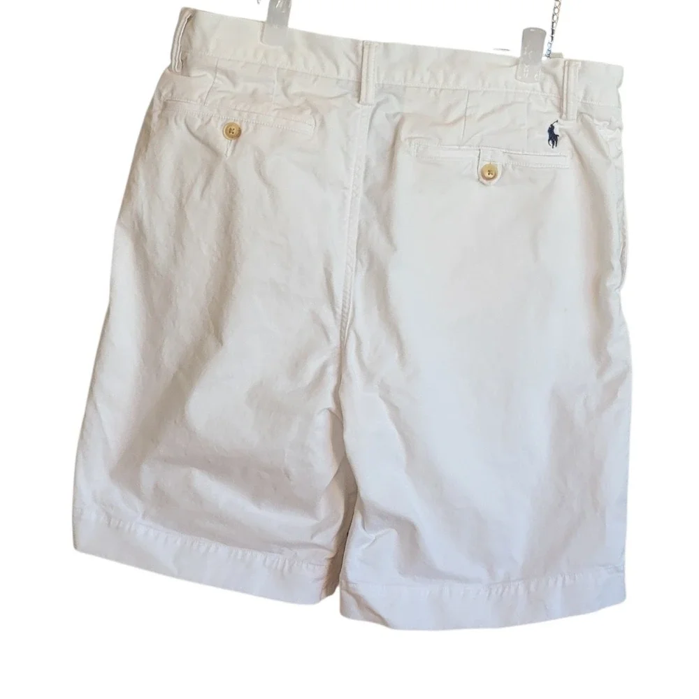 Polo Ralph Lauren Stretch Classic Fit Chino Shorts Mens 31 White Cotton Twill